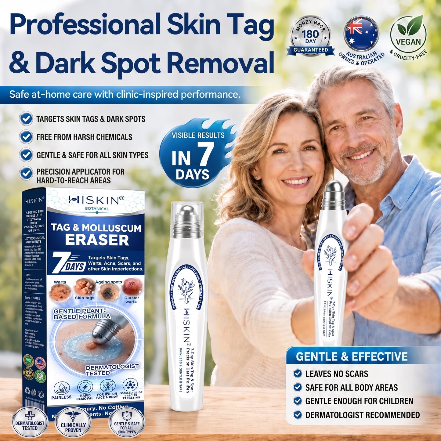 𝐇𝐈𝐒𝐊𝐈𝐍®👩‍⚕️ 𝟕-𝐃𝒂𝘆 𝐒𝗸𝐢𝐧 𝐓𝒂𝗴 & 𝐒𝐩𝙤𝐭 𝐄𝐫𝒂𝐬𝙚𝐫 Painless & Scar-Free Advanced Imperfection Removal Rollerball Pen